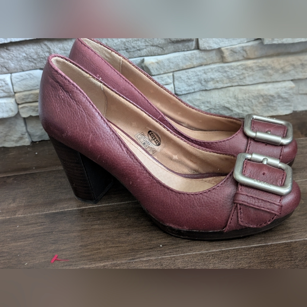 Burgundy Fossil Heels